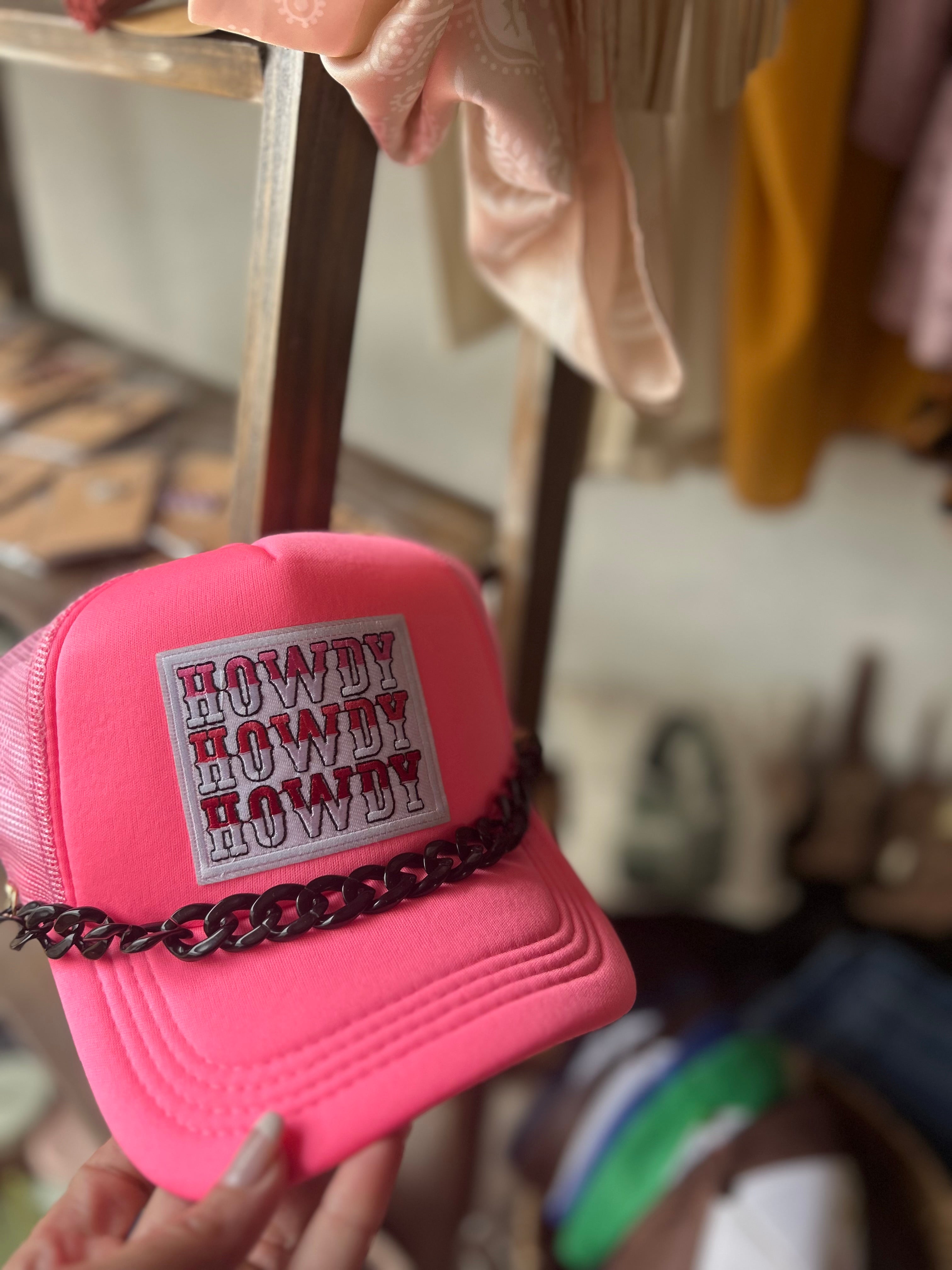 Howdy Hot Pink Trucker Hat